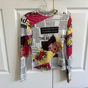 Urban Outfitters Pop Art Newspaper Print Top
